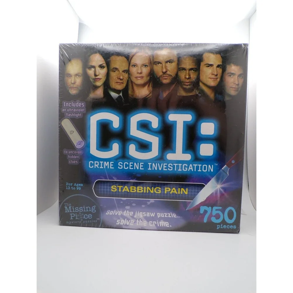 RoseArt CSI Crime Scene Investigation Stabbing Pain 750 Piece Jigsaw Puzzle UV